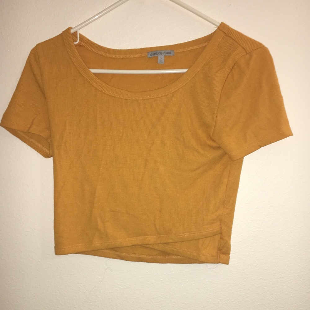 Charlotte Russe mustard crop top